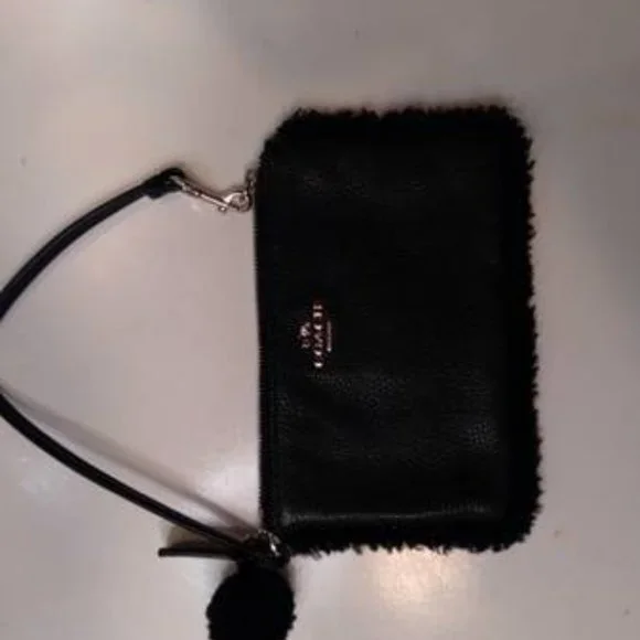 Small Black Coach Wristlet - Picture 1 of 6